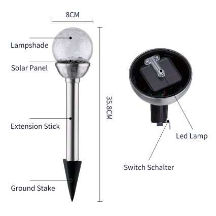 Aigostar - LED RGB Solární svítidlo LED/0,08W/2V IP44 200 mAh