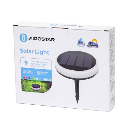 Aigostar - LED RGB Solární svítidlo LED/0,6W/3,7V IP65