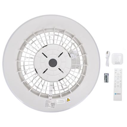 Aigostar - LED RGB Stmívatelné stropní svítidlo s ventilátorem MESH LED/40W/230V 2700-6500K bílá + dálkové ovládání