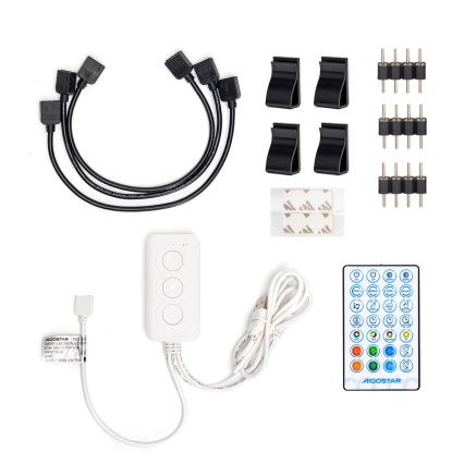 Aigostar - LED RGB Chytrý stmívatelný pásek 4x0,5m LED/4,5W/5V Wi-Fi + dálkové ovládání