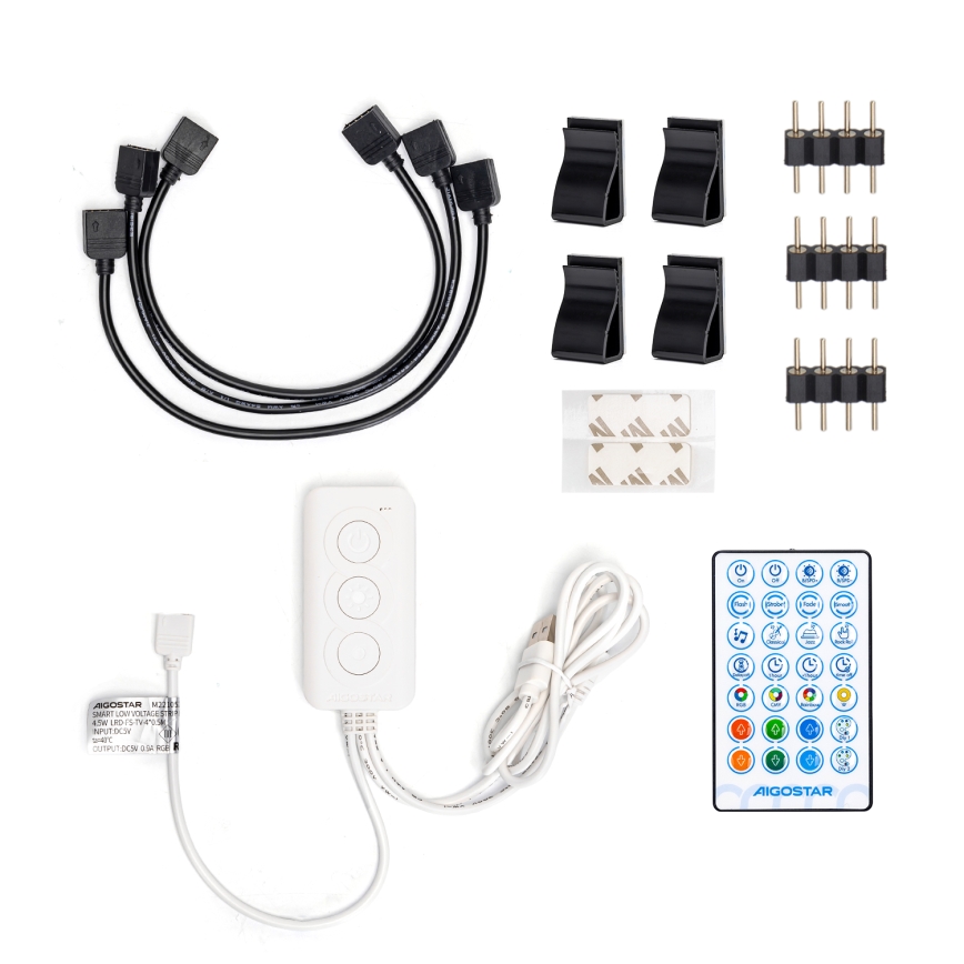 Aigostar - LED RGB Chytrý stmívatelný pásek 4x0,5m LED/4,5W/5V Wi-Fi + dálkové ovládání