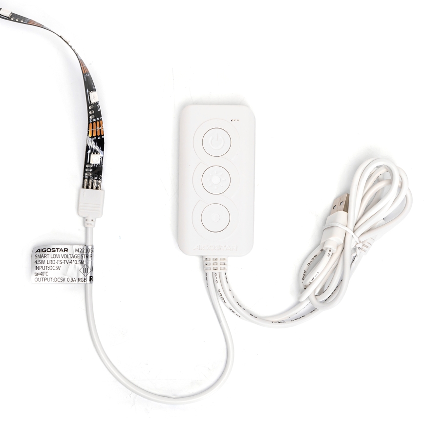 Aigostar - LED RGB Chytrý stmívatelný pásek 4x0,5m LED/4,5W/5V Wi-Fi + dálkové ovládání
