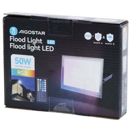 Aigostar - LED RGB Stmívatelný reflektor LED/50W/230V IP65 + dálkové ovládání