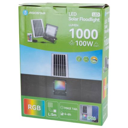 Aigostar - LED RGB Stmívatelný solární reflektor LED/100W/3,2V IP66 + dálkové ovládání