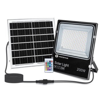 Aigostar - LED RGB Stmívatelný solární reflektor LED/200W/3,2V IP66 + dálkové ovládání