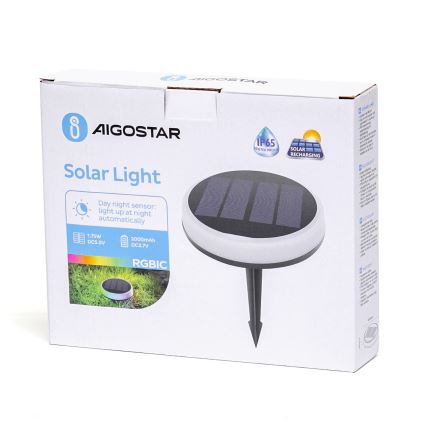 Aigostar - LED RGBIC Solární svítidlo LED/0,6W/3,7V IP65