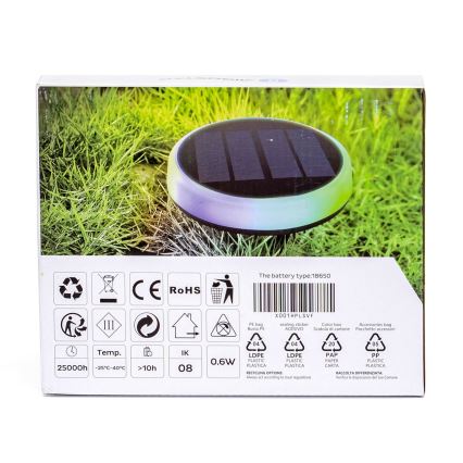 Aigostar - LED RGBIC Solární svítidlo LED/0,6W/3,7V IP65