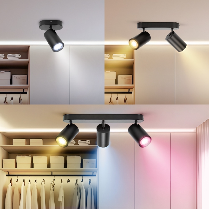 Aigostar - LED RGBW Stmívatelné bodové svítidlo MESH 3xLED/4,9W/230V 2700-6500K bílá + dálkové ovládání