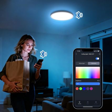 Aigostar - LED RGBW Stmívatelné stropní svítidlo MESH LED/36W/230V 3000-6500K černá + dálkové ovládání