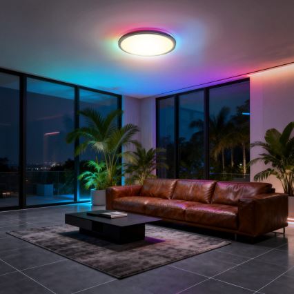 Aigostar - LED RGBW Stmívatelné stropní svítidlo MESH LED/36W/230V 3000-6500K černá + dálkové ovládání