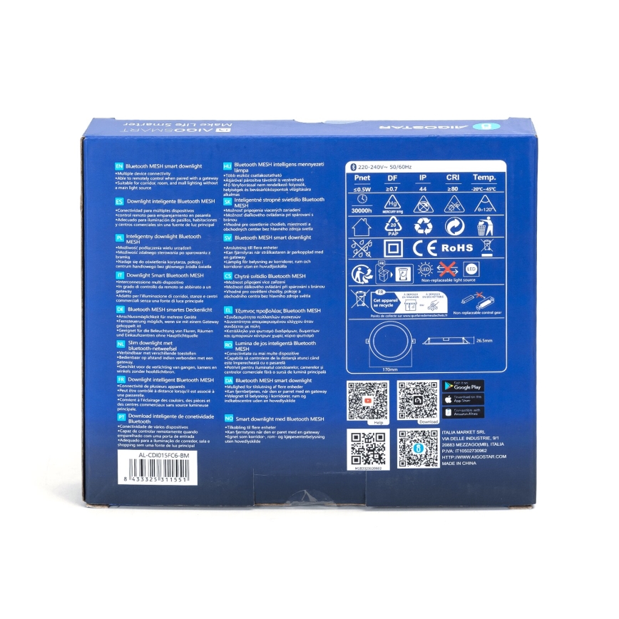 Aigostar - LED RGBW Stmívatelné podhledové svítidlo MESH LED/15W/230V 2700-6500K pr. 17 cm
