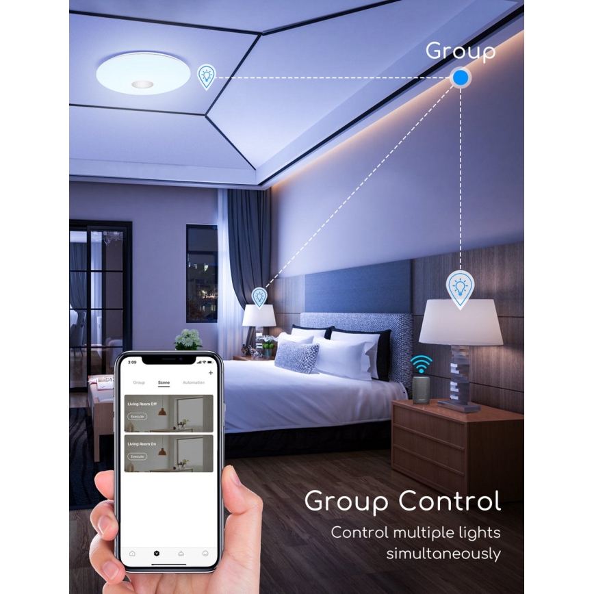 Aigostar - LED RGBW Stmívatelné stropní svítidlo 18W/230V pr. 34 cm Wi-Fi