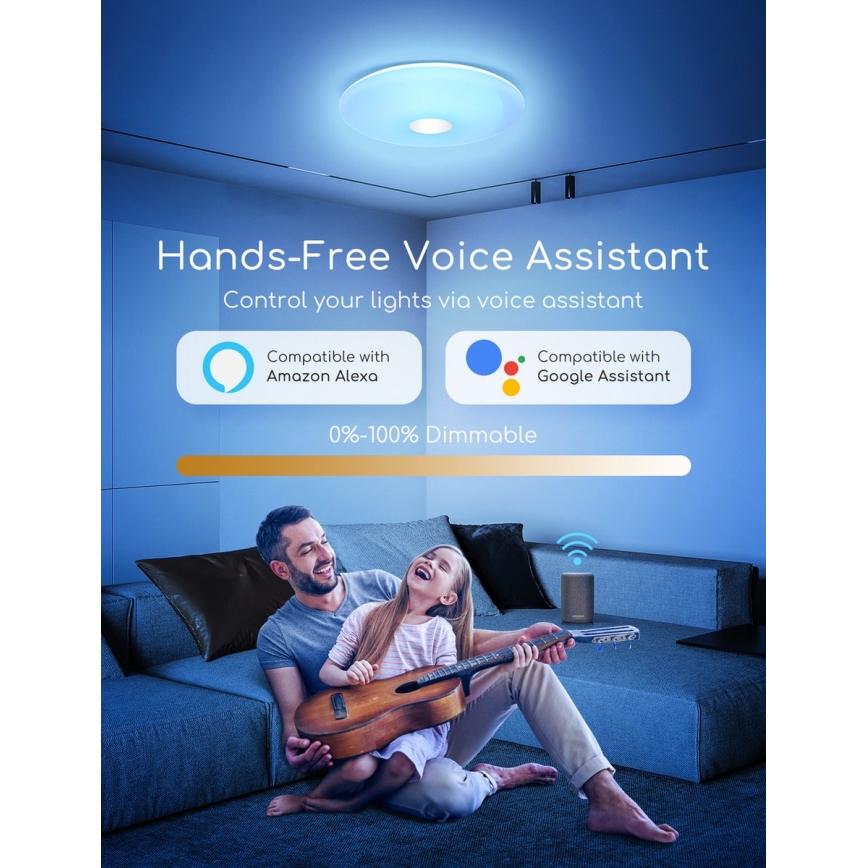 Aigostar - LED RGBW Stmívatelné stropní svítidlo 18W/230V pr. 34 cm Wi-Fi