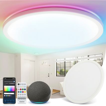 Aigostar - LED RGBW Stmívatelné stropní svítidlo MESH LED/24W/230V 3000-6500K bílá + dálkové ovládání