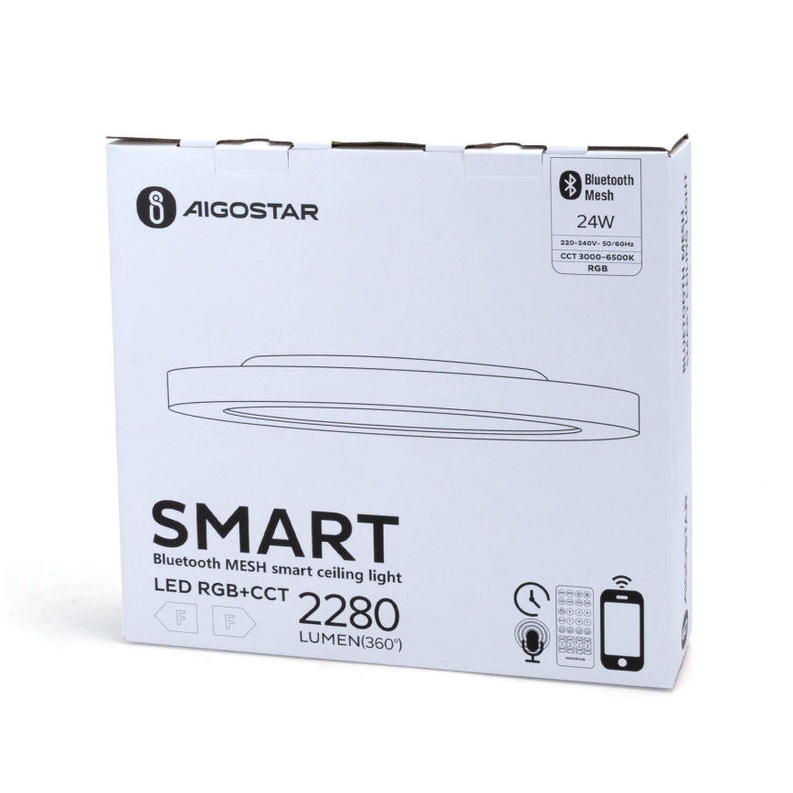 Aigostar - LED RGBW Stmívatelné stropní svítidlo MESH LED/24W/230V 3000-6500K bílá + dálkové ovládání