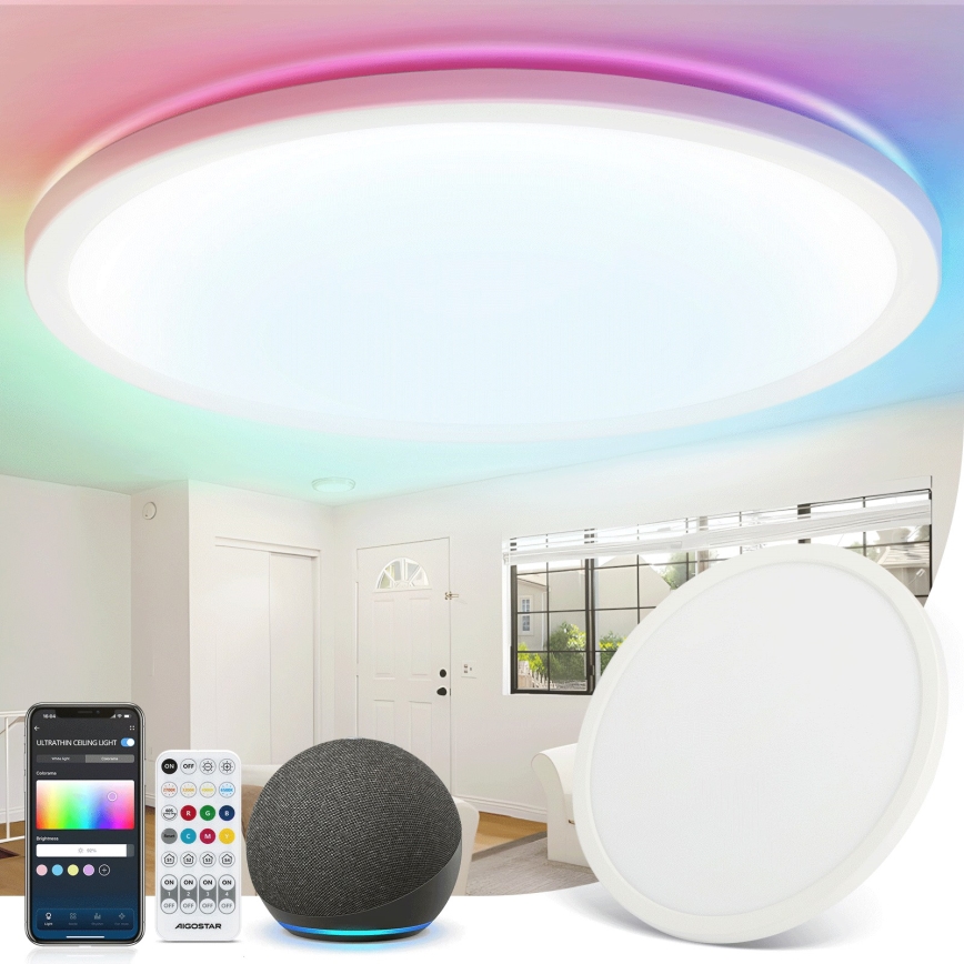 Aigostar - LED RGBW Stmívatelné stropní svítidlo MESH LED/36W/230V 3000-6500K bílá + dálkové ovládání