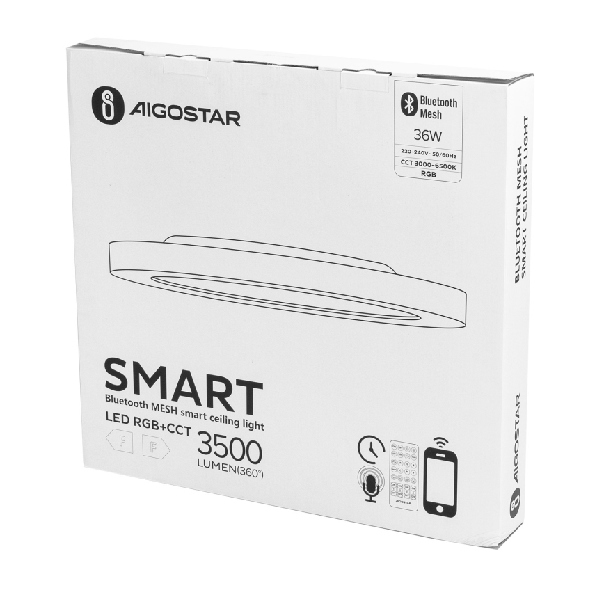 Aigostar - LED RGBW Stmívatelné stropní svítidlo MESH LED/36W/230V 3000-6500K bílá + dálkové ovládání
