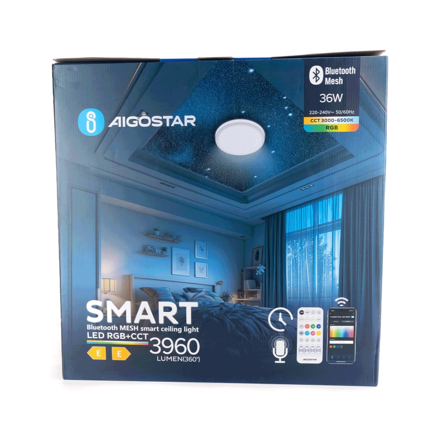 Aigostar - LED RGBW Stmívatelné stropní svítidlo MESH LED/36W/230V 3000-6500K + dálkové ovládání