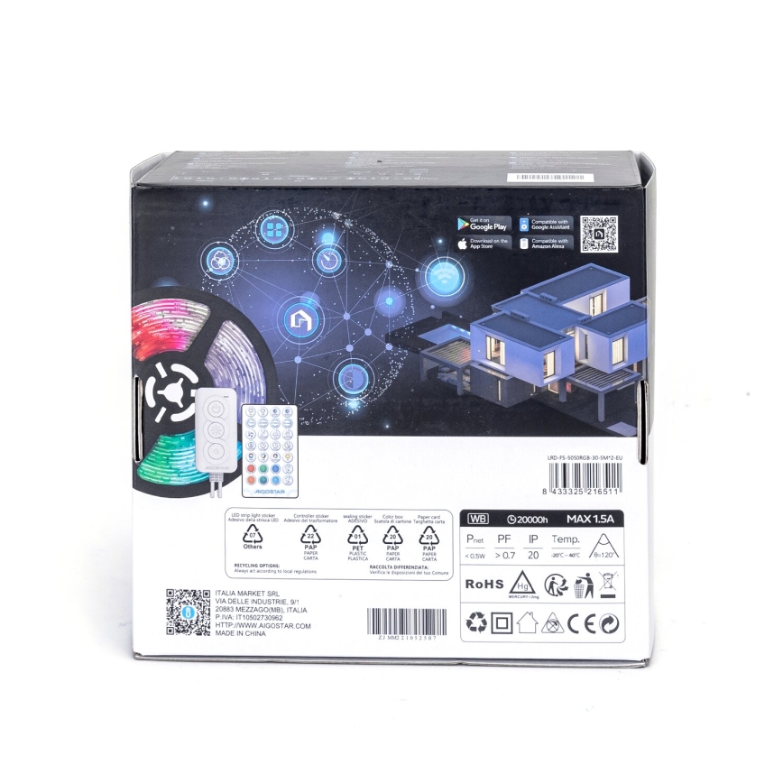 Aigostar - LED RGBW Stmívatelný pásek LED/18W/12V 2x5 m Wi-Fi