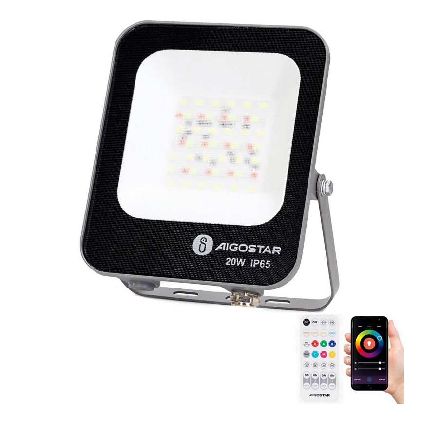 Aigostar - LED RGBW Stmívatelný reflektor MESH Smart LED/20W/230V 6500K IP65 + dálkové ovládání