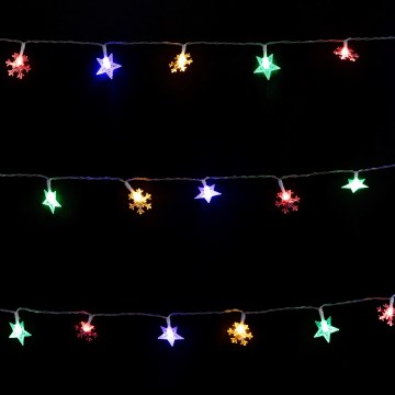 Aigostar - LED RGBY Venkovní vánoční řetěz 100xLED/8 funkcí 3xAA 10m IP44 hvězdy