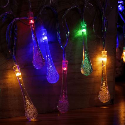 Aigostar - LED Venkovní vánoční řetěz 100xLED/8 funkcí 3xAA 10m IP44 multicolor kapky