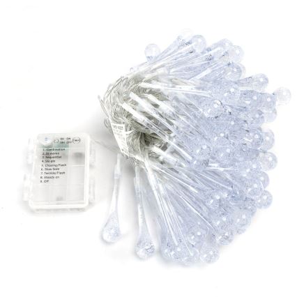 Aigostar - LED Venkovní vánoční řetěz 100xLED/8 funkcí 3xAA 10m IP44 multicolor kapky