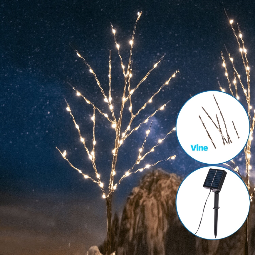 Aigostar - LED Solární dekorace 140xLED/3m IP65 300 mAh teplá bílá réva