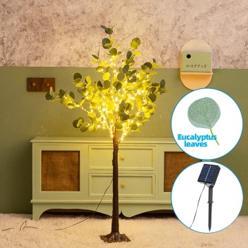 Aigostar - LED Solární dekorace 150xLED/3,2m IP65 teplá bílá eukalyptus