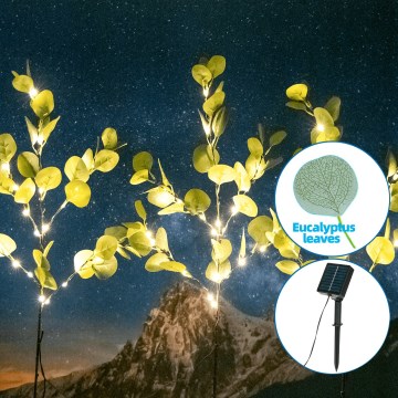 Aigostar - LED Solární dekorace 60xLED/3,5m IP65 teplá bílá eukalyptus