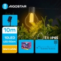 Aigostar - LED Solární dekorační řetěz 10xLED/8 funkcí 10,5m IP65 teplá bílá