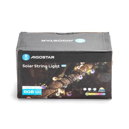 Aigostar - LED Solární dekorační řetěz 50xLED/8 funkcí 12m IP65 multicolor