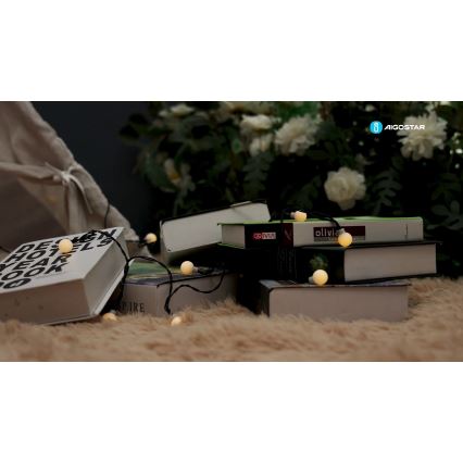 Aigostar - LED Solární dekorační řetěz 50xLED/8 funkcí 12m IP65 800 mAh teplá bílá