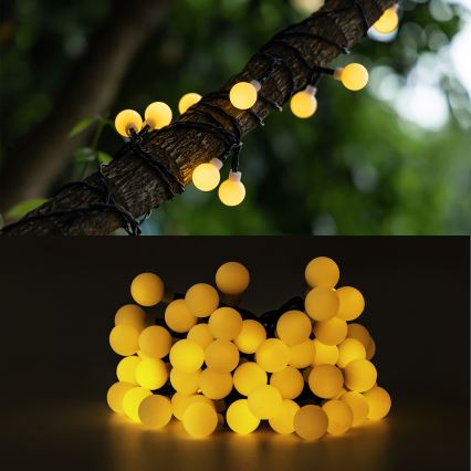 Aigostar - LED Solární dekorační řetěz 50xLED/8 funkcí 12m IP65 800 mAh teplá bílá