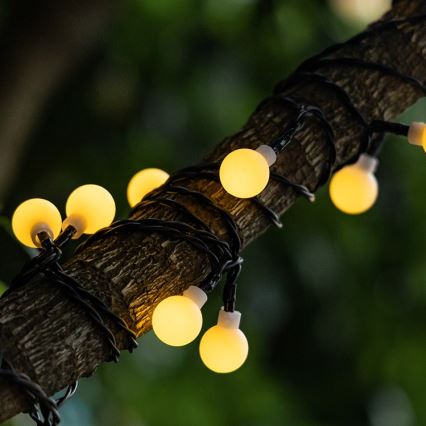 Aigostar - LED Solární dekorační řetěz 50xLED/8 funkcí 12m IP65 800 mAh teplá bílá