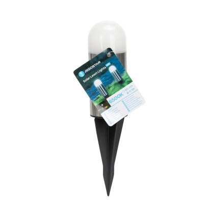 Aigostar - LED Solární lampa LED/0,006W/1,2V 20cm matný chrom 40 mAh 6500K IP44