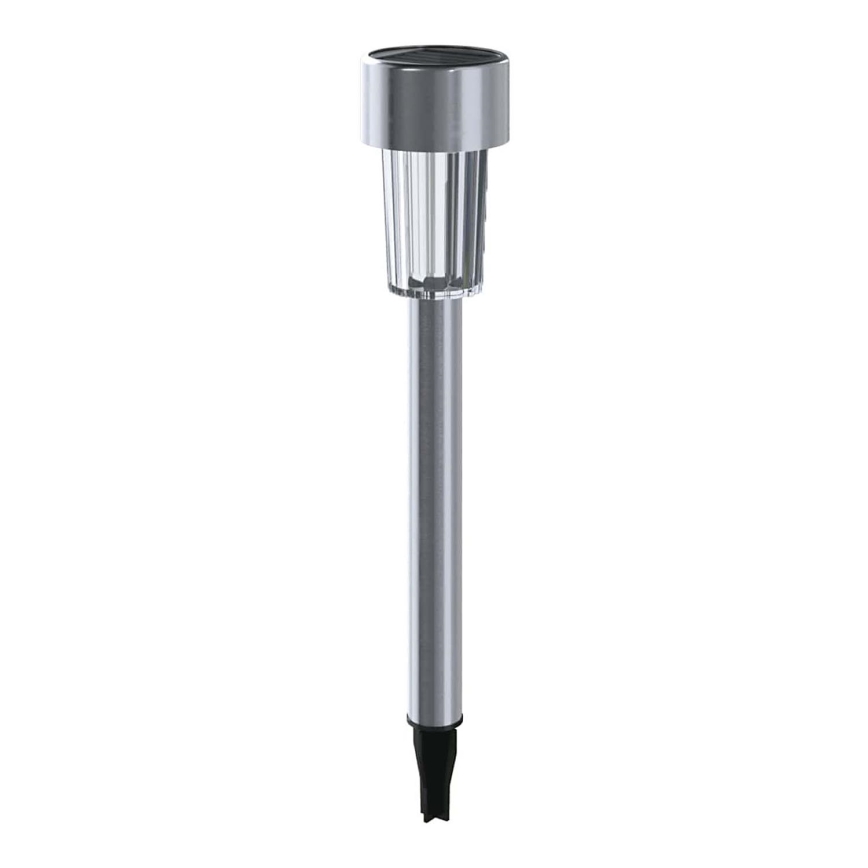 Aigostar - LED Solární lampa LED/0,006W/1,2V 29,5 cm 40 mAh matný chrom 6500K IP44