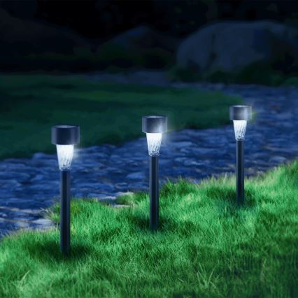 Aigostar - LED Solární lampa LED/0,006W/1,2V 40 mAh 29,5 cm černá 6500K IP44