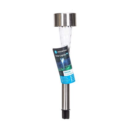 Aigostar - LED Solární lampa LED/0,006W/1,2V 40 mAh 29,5 cm matný chrom 6500K IP44