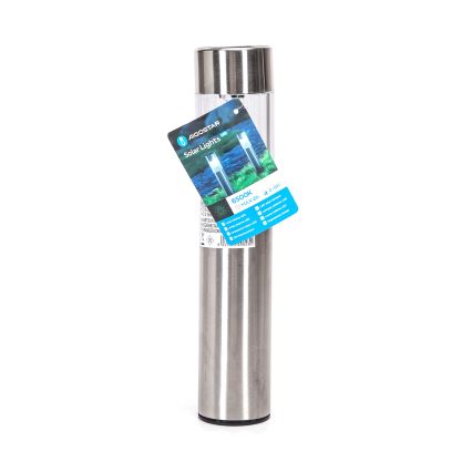 Aigostar - LED Solární lampa LED/0,006W/1,2V 31,5 cm 100 mAh matný chrom 6500K IP44
