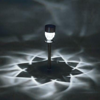 Aigostar - LED Solární lampa LED/0,006W/1,2V 35,5cm matný chrom 100 mAh 3000K IP44