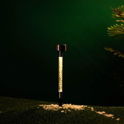 Aigostar - LED Solární lampa LED/0,006W/1,2V 36,7cm matný chrom 2700K 40 mAh IP44