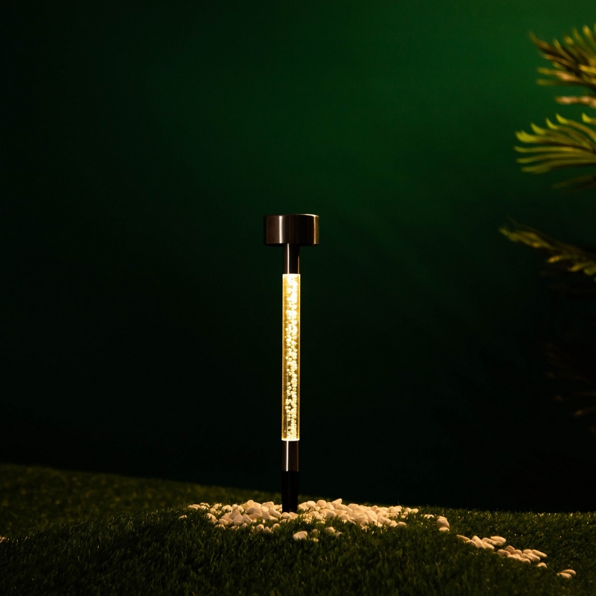 Aigostar - LED Solární lampa LED/0,006W/1,2V 36,7cm matný chrom 2700K 40 mAh IP44