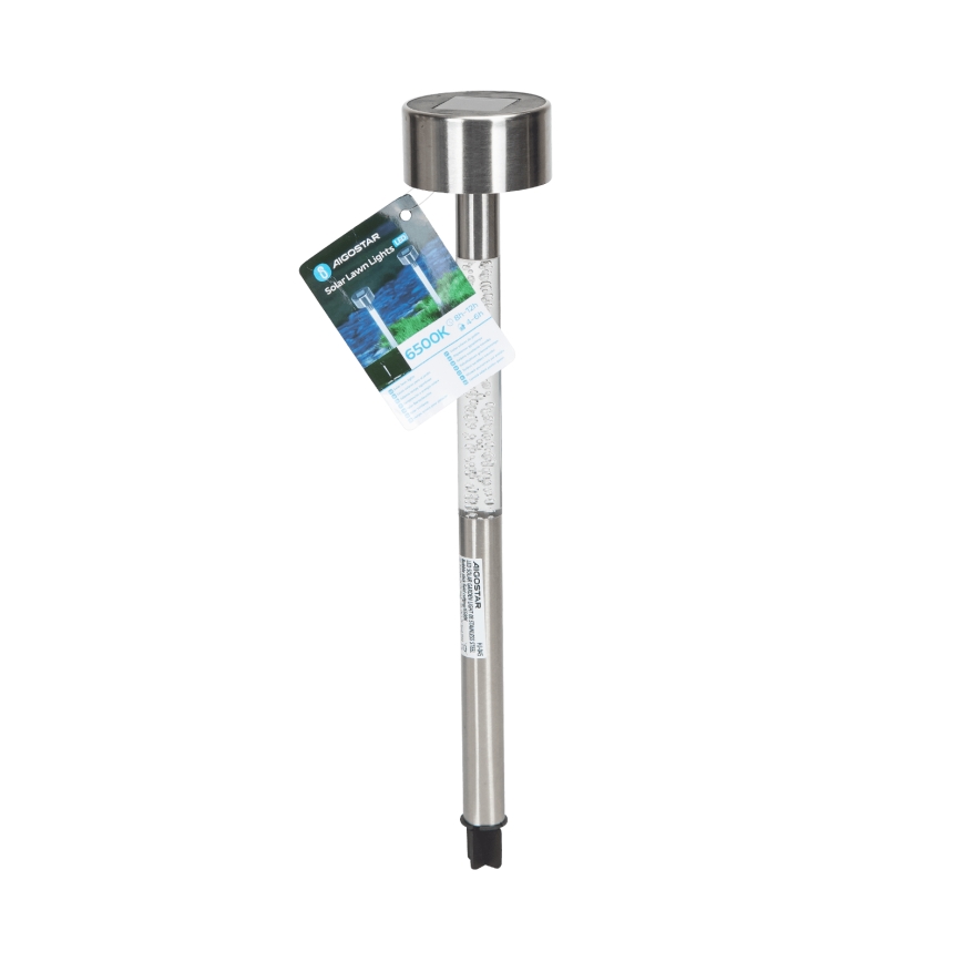 Aigostar - LED Solární lampa LED/0,006W/1,2V 36,7cm matný chrom 6500K IP44