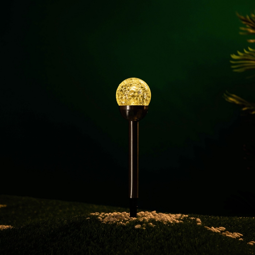 Aigostar - LED Solární lampa LED/0,006W/1,2V 37,8cm matný chrom 2700K IP44