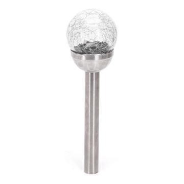 Aigostar - LED Solární lampa LED/0,006W/1,2V 37,8cm matný chrom 2700K IP44