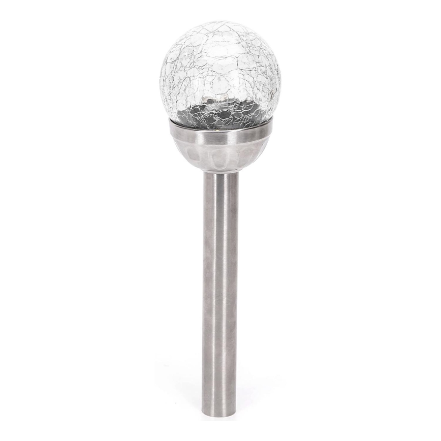 Aigostar - LED Solární lampa LED/0,006W/1,2V 37,8cm matný chrom 2700K IP44