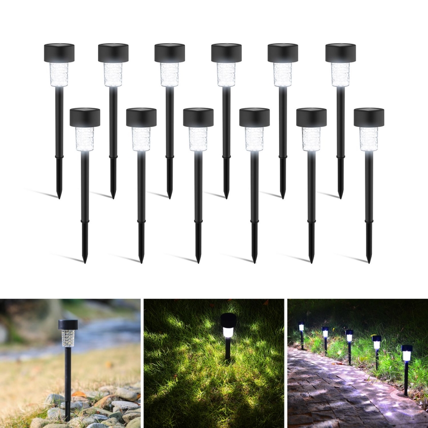 Aigostar - LED Solární lampa LED/0,06W/2V 32,7 cm 6500K IP44 600 mAh černá