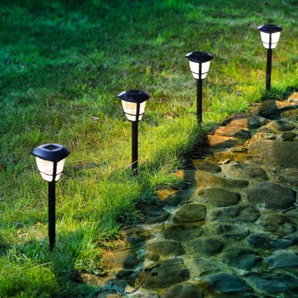 Aigostar - LED Solární lampa LED/0,06W/2V 100 mAh 33,8 cm 6500K IP44 černá