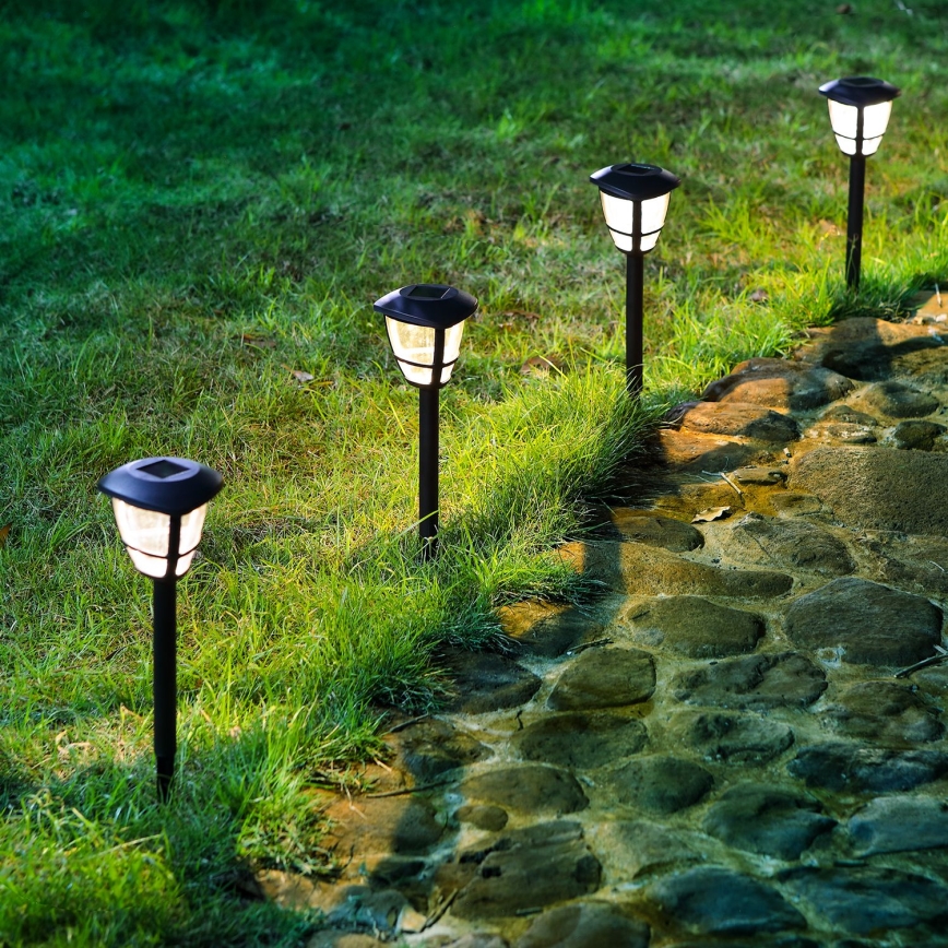 Aigostar - LED Solární lampa LED/0,06W/2V 100 mAh 33,8 cm 6500K IP44 černá